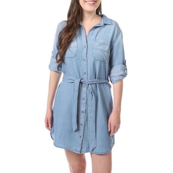 Cloth & Stone Denim Chambray Shirttail Dress - Picture 2 of 4